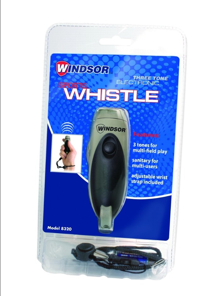 Electronic Sport & Safety Whistle with 3 Tones, Sanitary Push Button, Grey