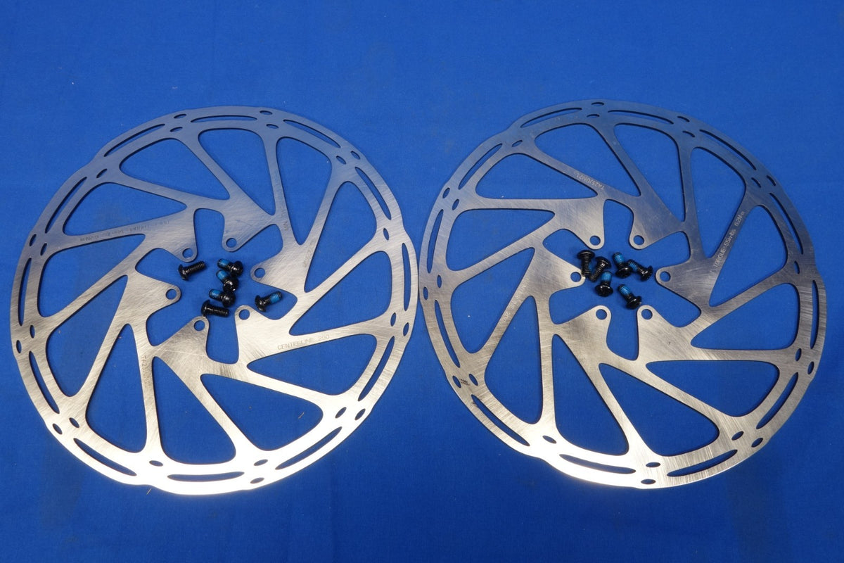 Cycling Disc Brake Rotor Set 200mm 6-Bolt for Mountain and Road Bikes