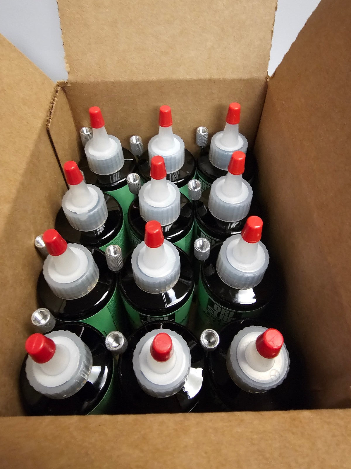Bike Lubricant Case 12 Bottles with Needle Adapters - Metal on Metal Dry Lubricant