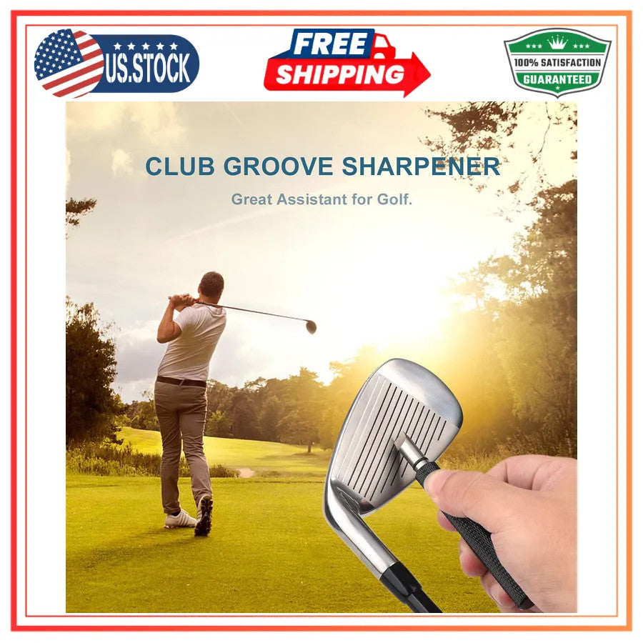 Golf Club Groove Sharpener Tool for U and V Grooves - Durable Metal Cleaner