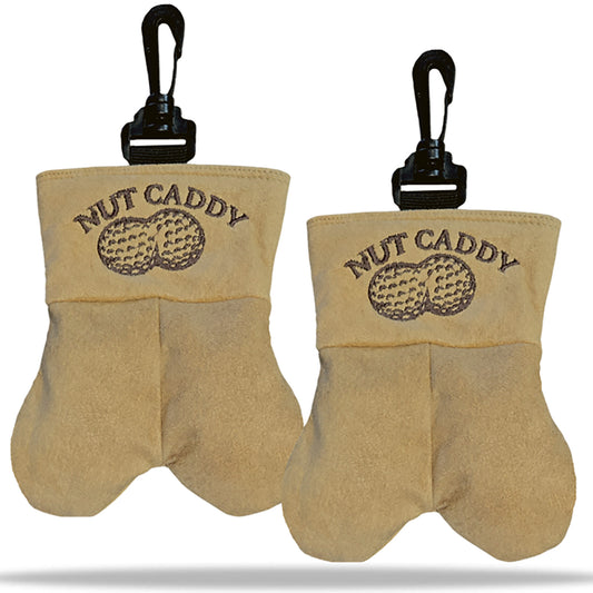 Golf Ball & Tee Pouch Set with Clip - Fun Nut Caddy for Men - All Variants