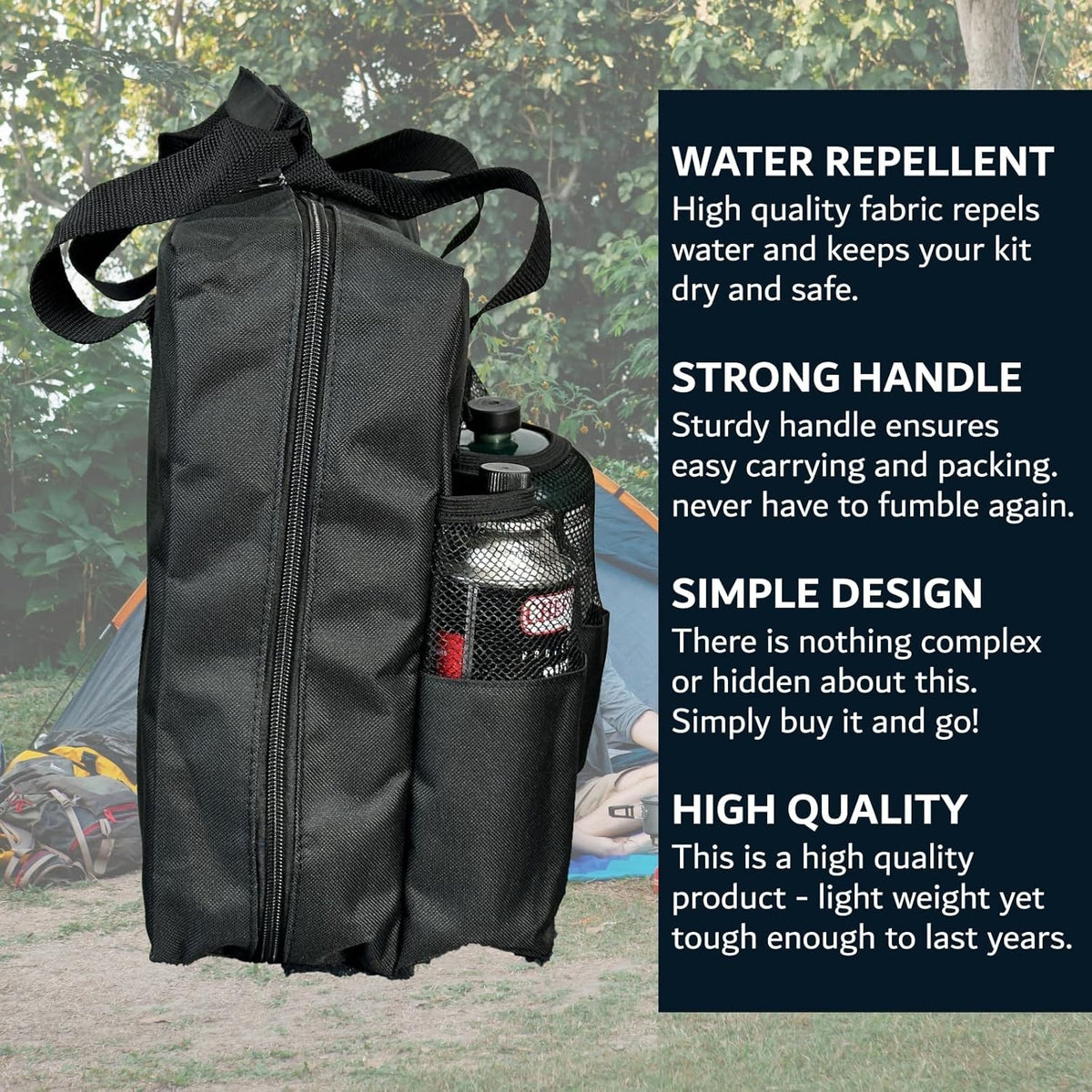 Camping Stove Carry Bag with Multiple Pockets for Fuel Canisters