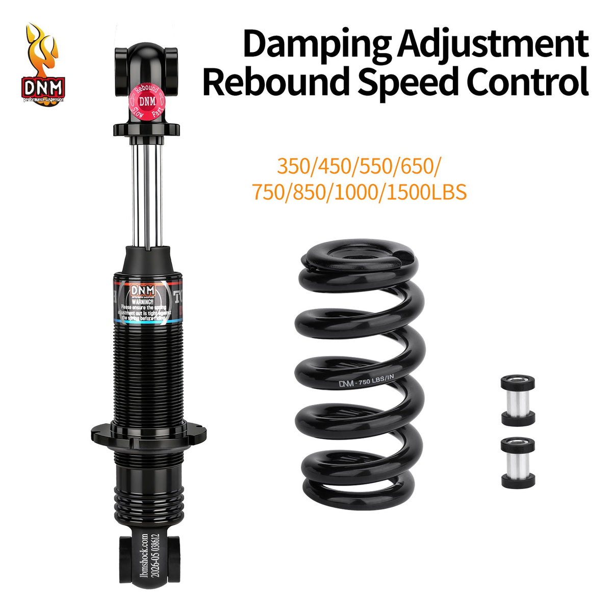 Mountain Bike Coil Spring Rear Shock 165-200mm 650-750LBS for DNM DV22AR