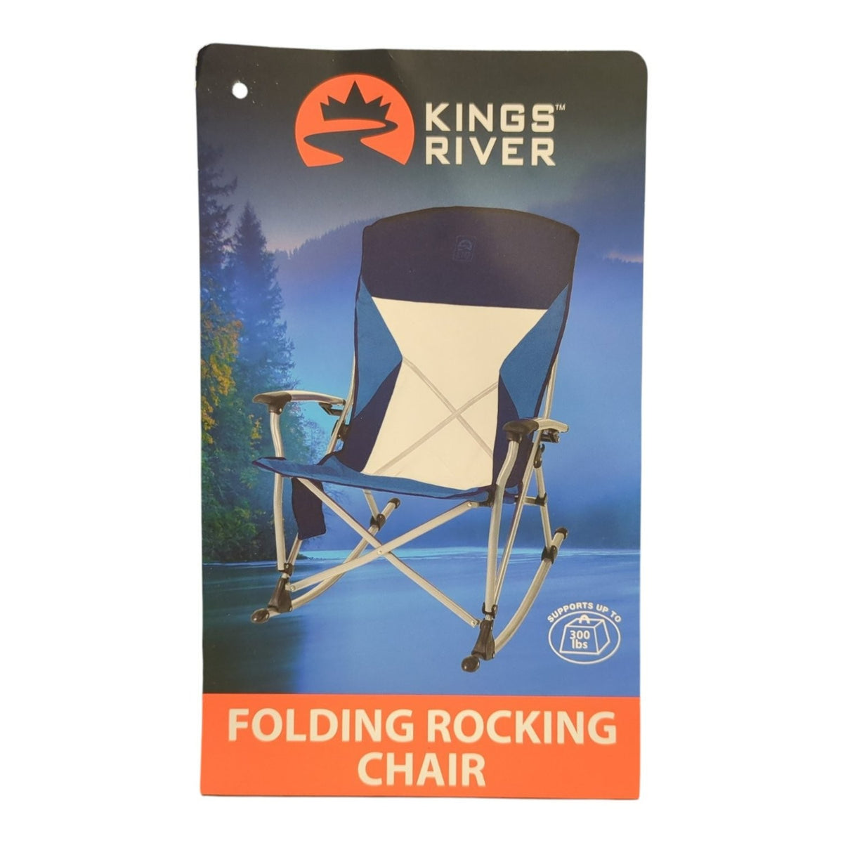 Portable Folding Rocking Chair with Steel Frame and Padded Headrest