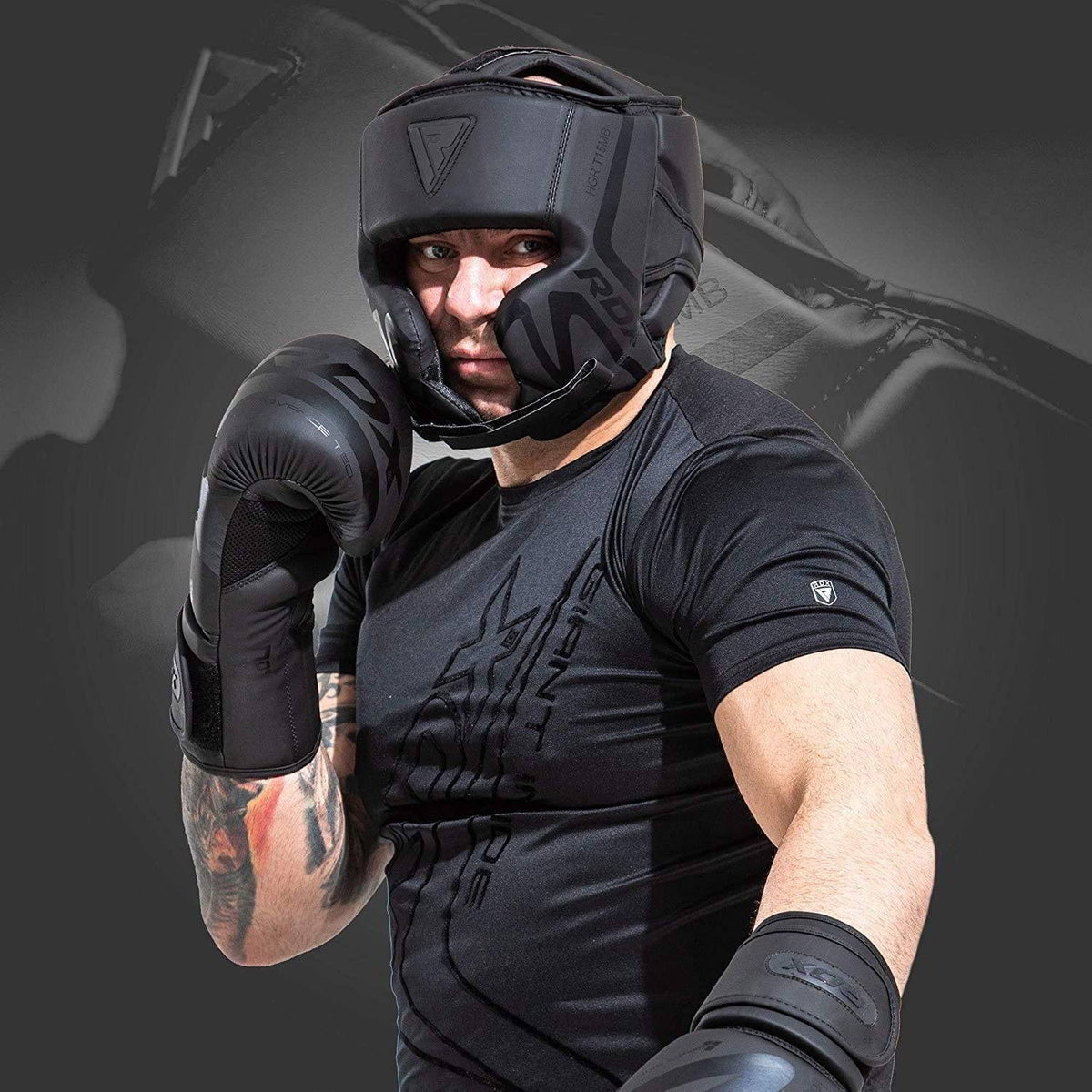 RDX T15 Noir Headgear with Cheek Protector for Boxing Muay Thai & MMA