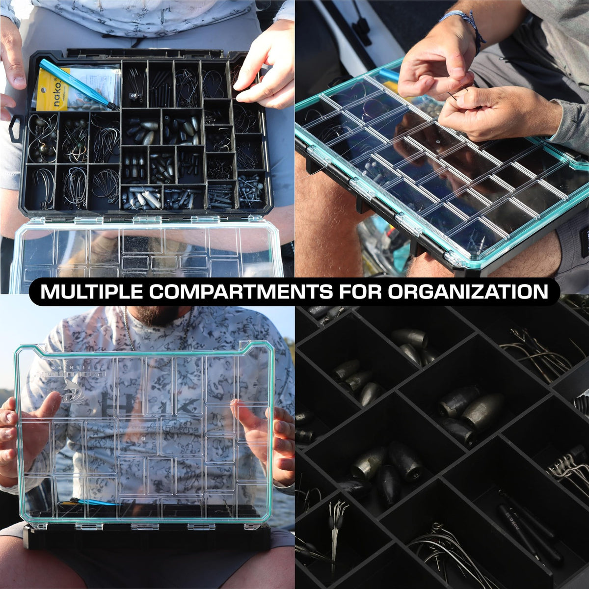 Waterproof Fishing Tackle Organizer Tray with Rust Inhibition and Secure Latch