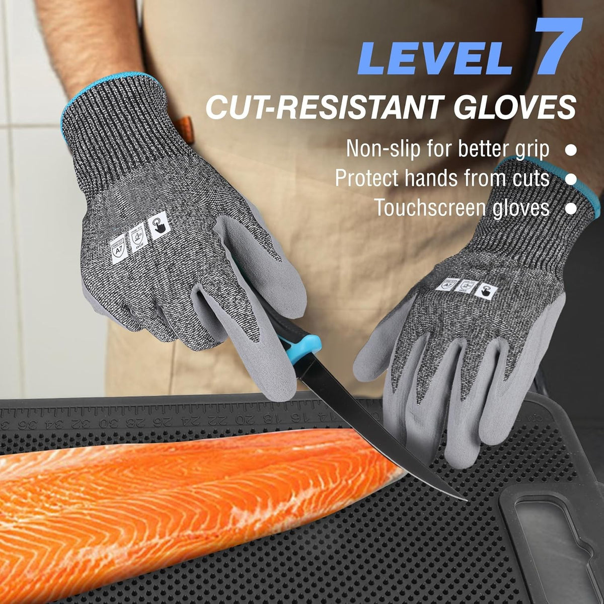 Fish Fillet Set with Knife, Mat, Sharpener & Gloves – Fish Cleaning Kit