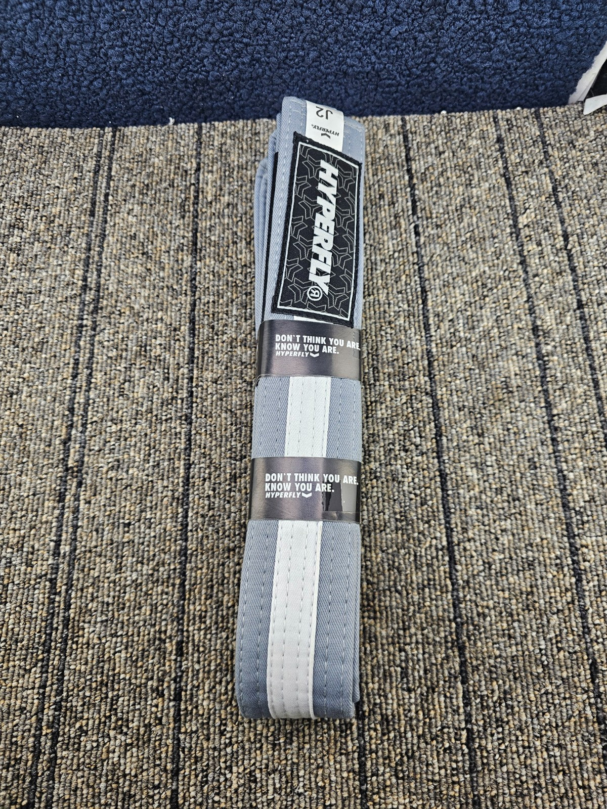 Junior Jiu-Jitsu Belt Cotton Grey White Color Combo - Martial Arts Gear