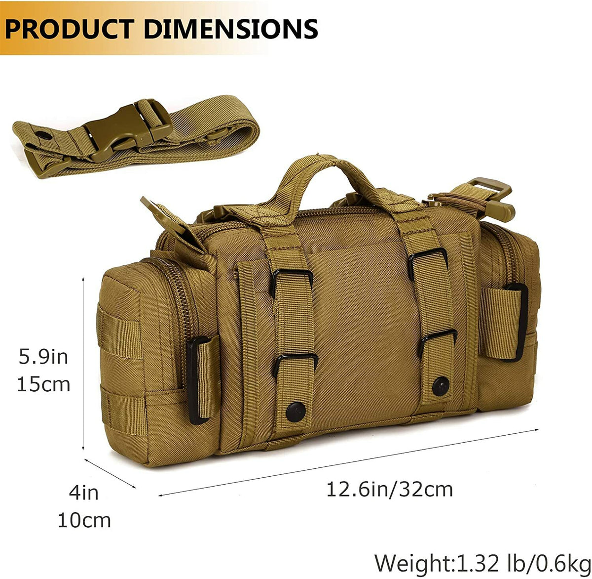 Military Waist Bag Molle Waterproof Fanny Pack Utility Pouch for Outdoor