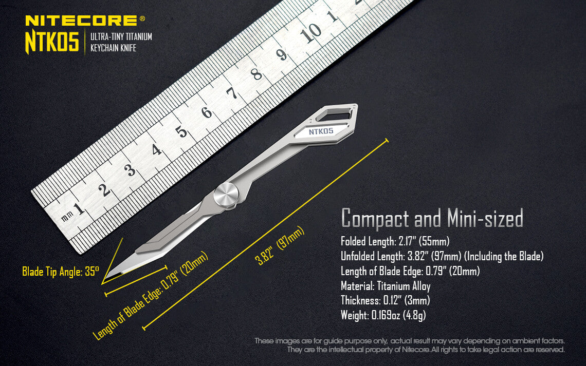 Titanium Folding Scalpel Keychain Knife with Replaceable No. 11 Blade