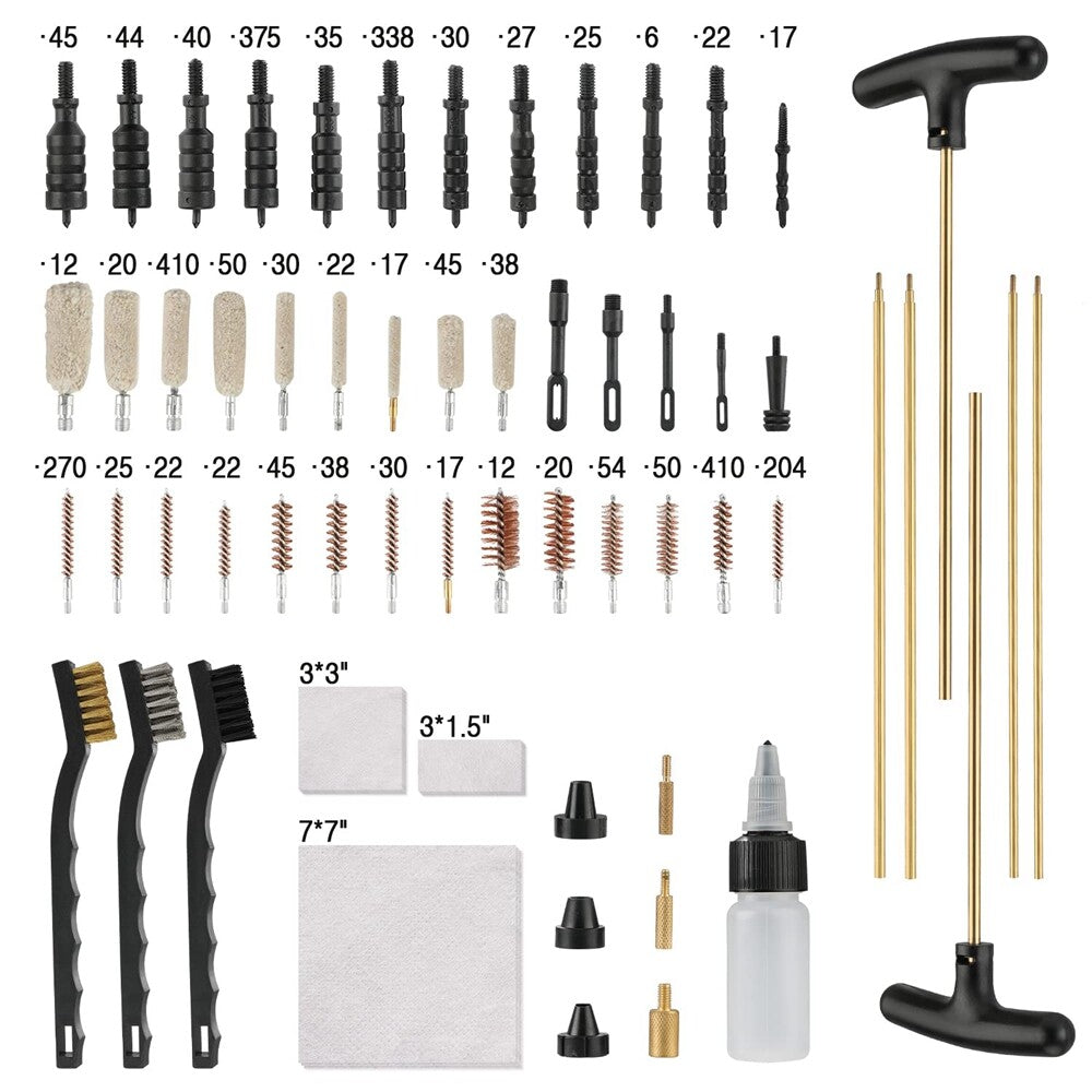 Universal Gun Cleaning Kit for Handgun Rifle Shotgun with Case