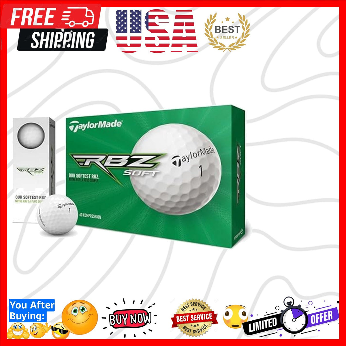 Soft Golf Balls - Distance & Feel, 3 Pack