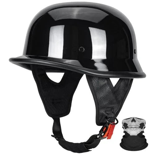 German Style Motorcycle Half Helmet - Retro Open Face Safety Helmet for Adults
