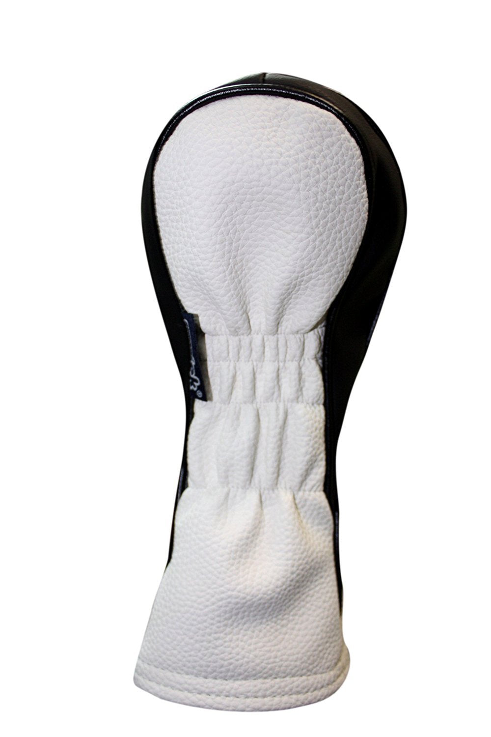 Leather Fairway Wood Headcover for Golf Clubs - Vintage Style #3 Black & White