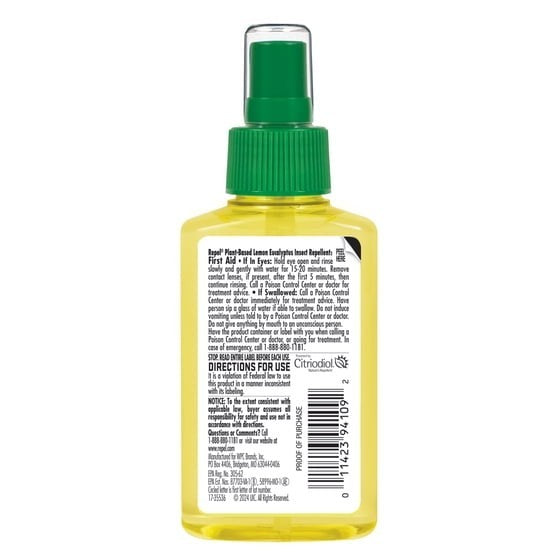 (2 Pack) Plant-Based Lemon Eucalyptus Insect & Mosquito Repellent Spray