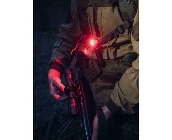 USB Rechargeable LED Flashlight with Red and White Lights - 1100 Lumens, Magnet, Multi-Mode
