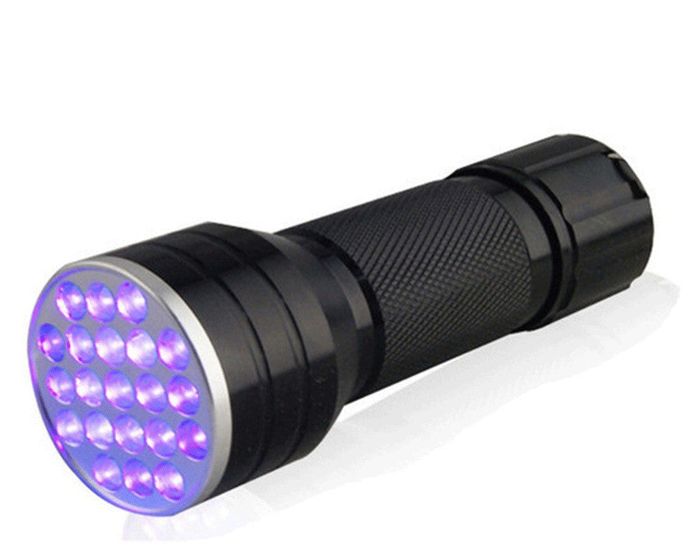 UV Blacklight Flashlight 21 LED Aluminum Waterproof Torch for Outdoors & Lice Detection