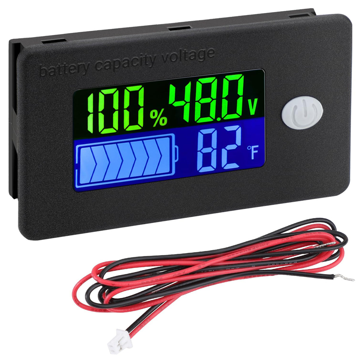 48V Lithium Battery Monitor with LCD Display for Golf Carts and Vehicles