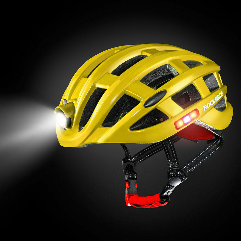 Ultralight Bicycle Helmet with Built-in Smart Headlamp USB Rechargeable