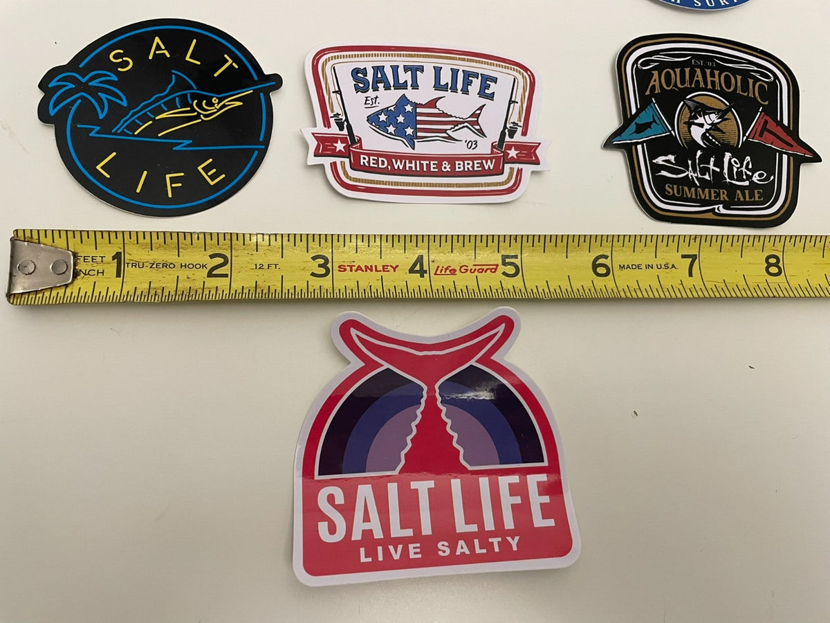 Set of 7 Salt Life Ocean-Themed Vinyl Decals for Vehicles and Boats