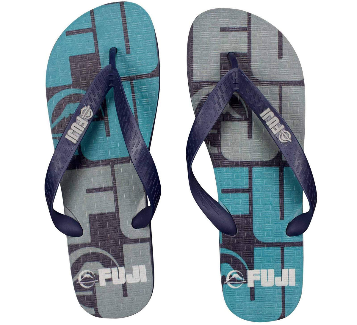 Mens Jiu-Jitsu Flip-Flops with Cushioning and Embossed Logo - Ocean Blue