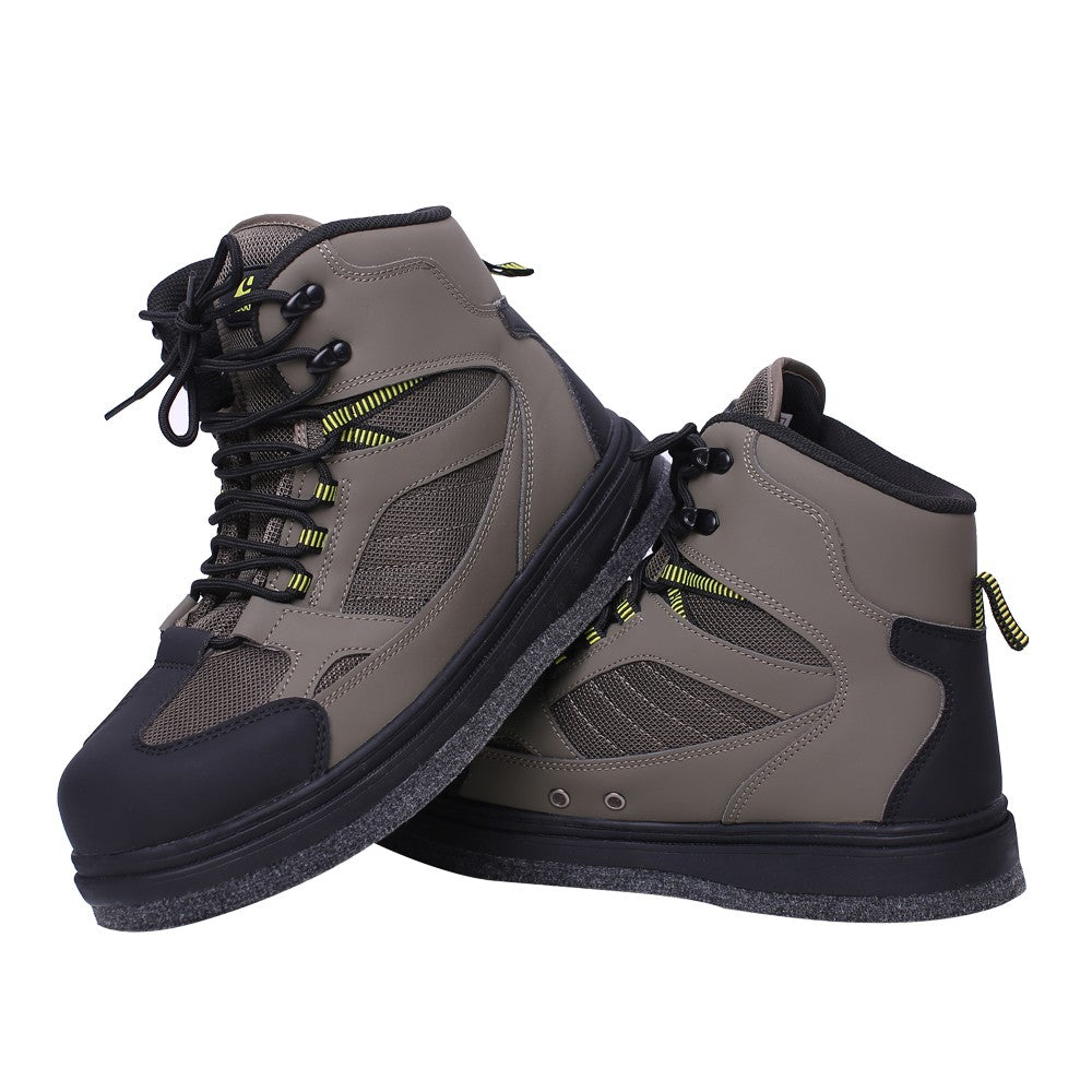 Wading Boots Fishing Shoes with Rubber & Felt Sole for Fly Fishing