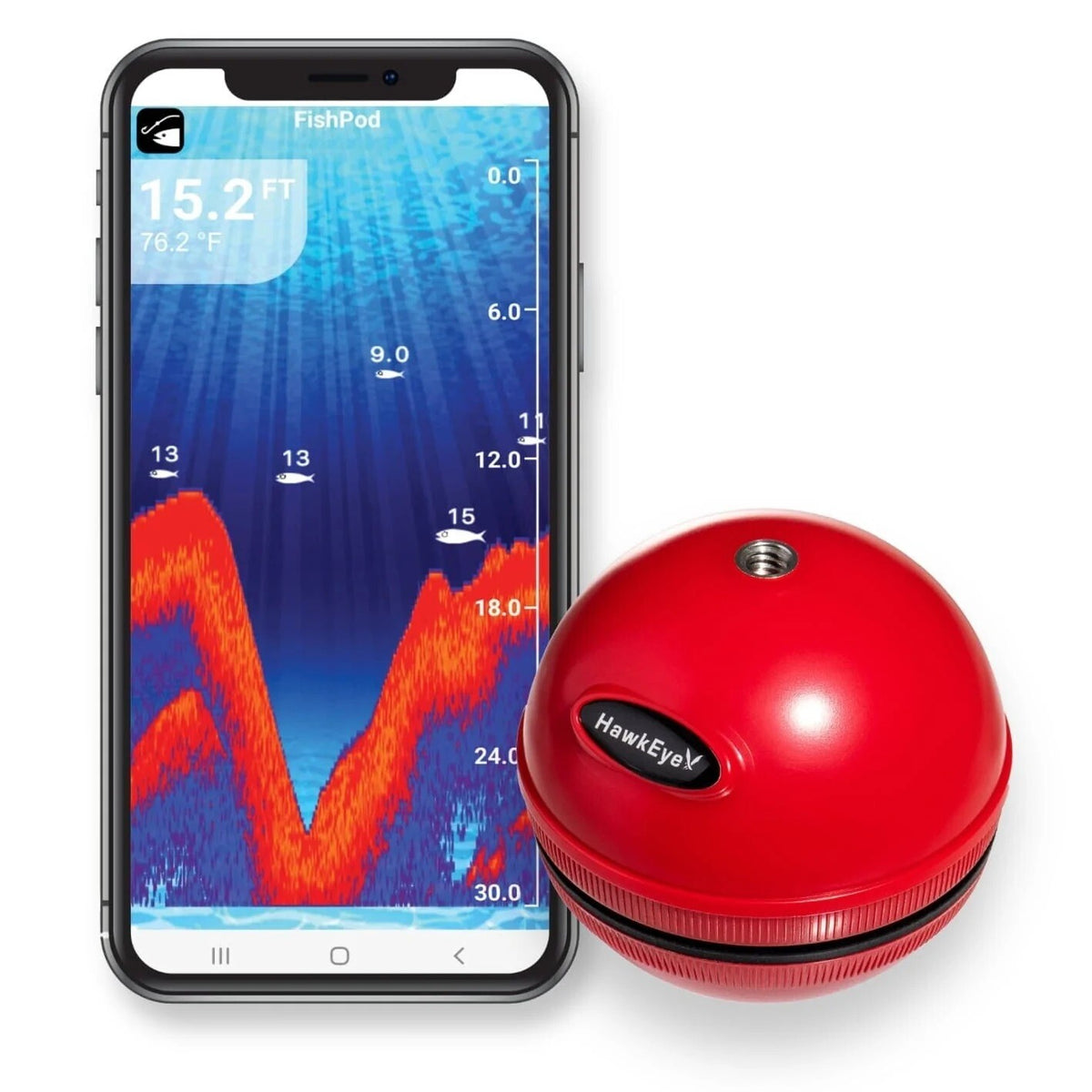 Wireless Castable Fish Finder for Smartphones - Bluetooth, Waterproof, Pocket Size