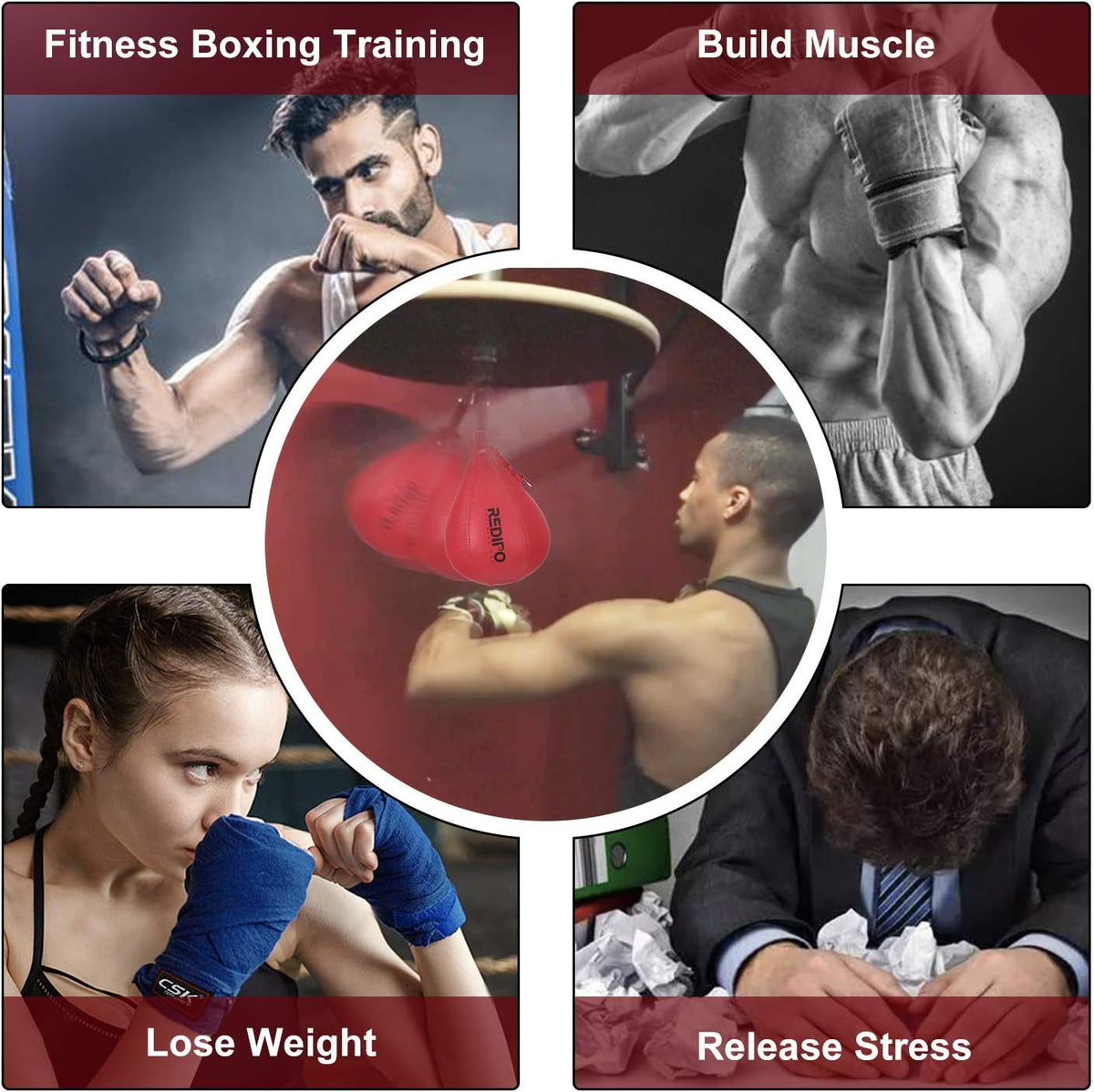 Heavy Duty PU Leather Speed Bag for Boxing & Martial Arts Training