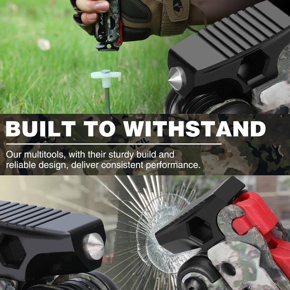 18-in-1 Camping Multitool Pliers with Fire Starter & Whistle, Camo