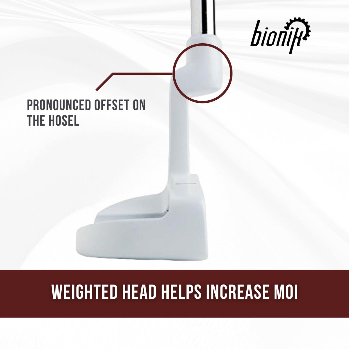 White Right-Handed 33-Inch Teenage Golf Putter - Semi Mallet Design