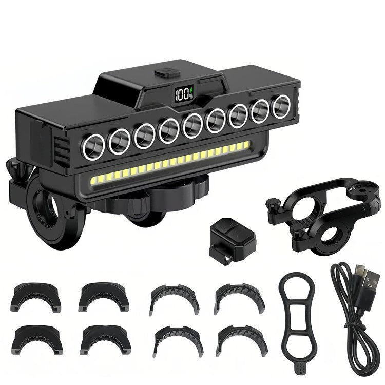 Rechargeable LED Bicycle Headlight with USB Fast Charge & 130dB Horn Waterproof