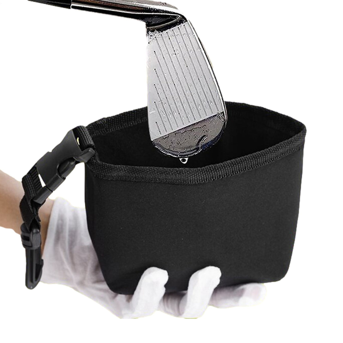 Portable Golf Club and Ball Cleaning Bag Set - Black, 2 Pieces