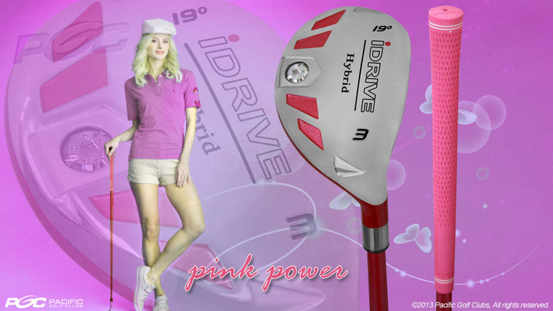 Women’s Petite Hybrid Golf Rescue Club #3 Left Hand 37.5 Inches Pink Grip