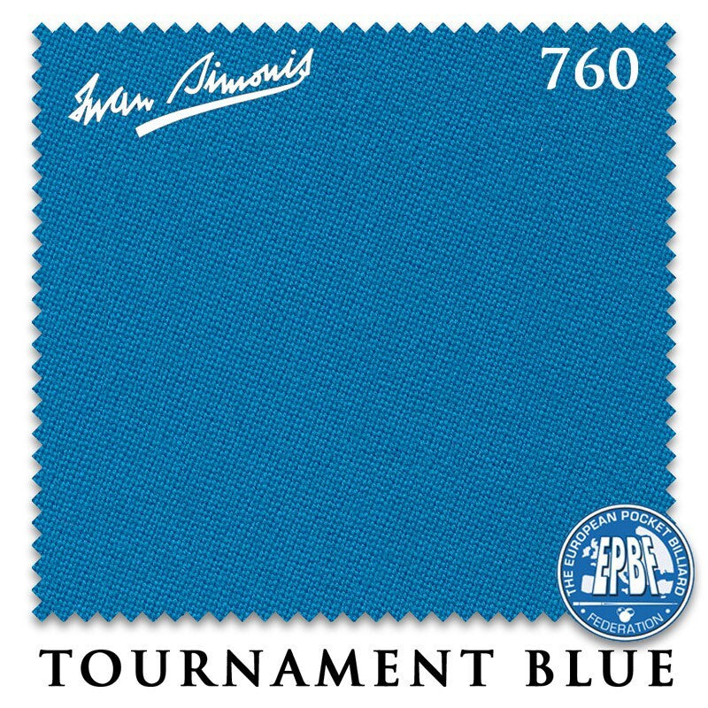 Iwan Simonis 760 Pool Table Cloth - Tournament Blue, Rails Only (6 Rails) - Authorized Dealer