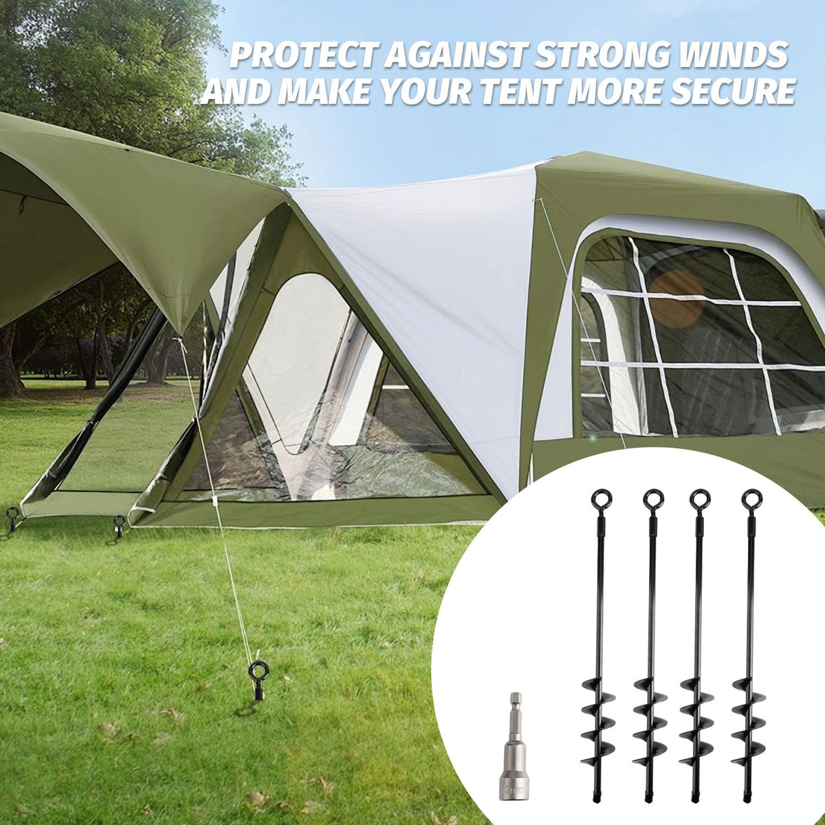 Heavy Duty Ground Anchors 4 Pack for Trampolines and Outdoor Structures