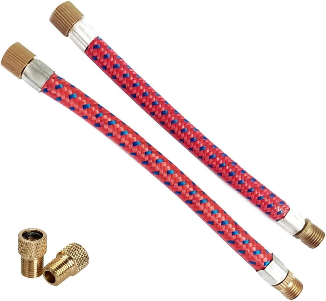 Bicycle Pump Extension Hose for Schrader & Presta Valves - 16.5cm, Pack of 2