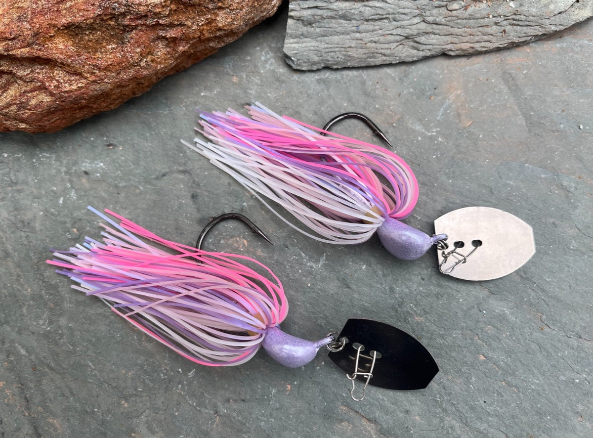 Vibrating Bladed Swim Jigs - 2 Pack for Bass Fishing, Multiple Weights