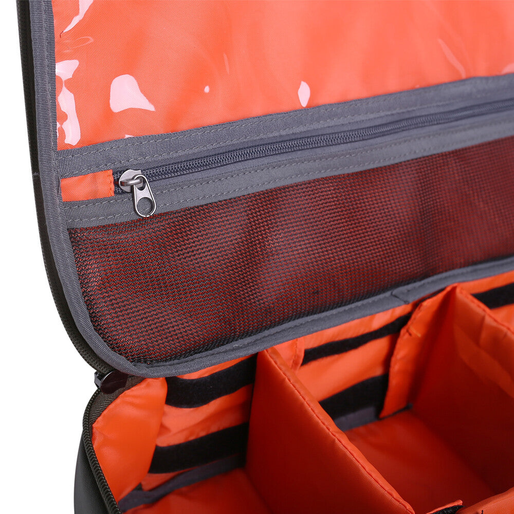 Fishing Reel Case with Mesh Pockets and Adjustable Compartments - Durable Reel Storage