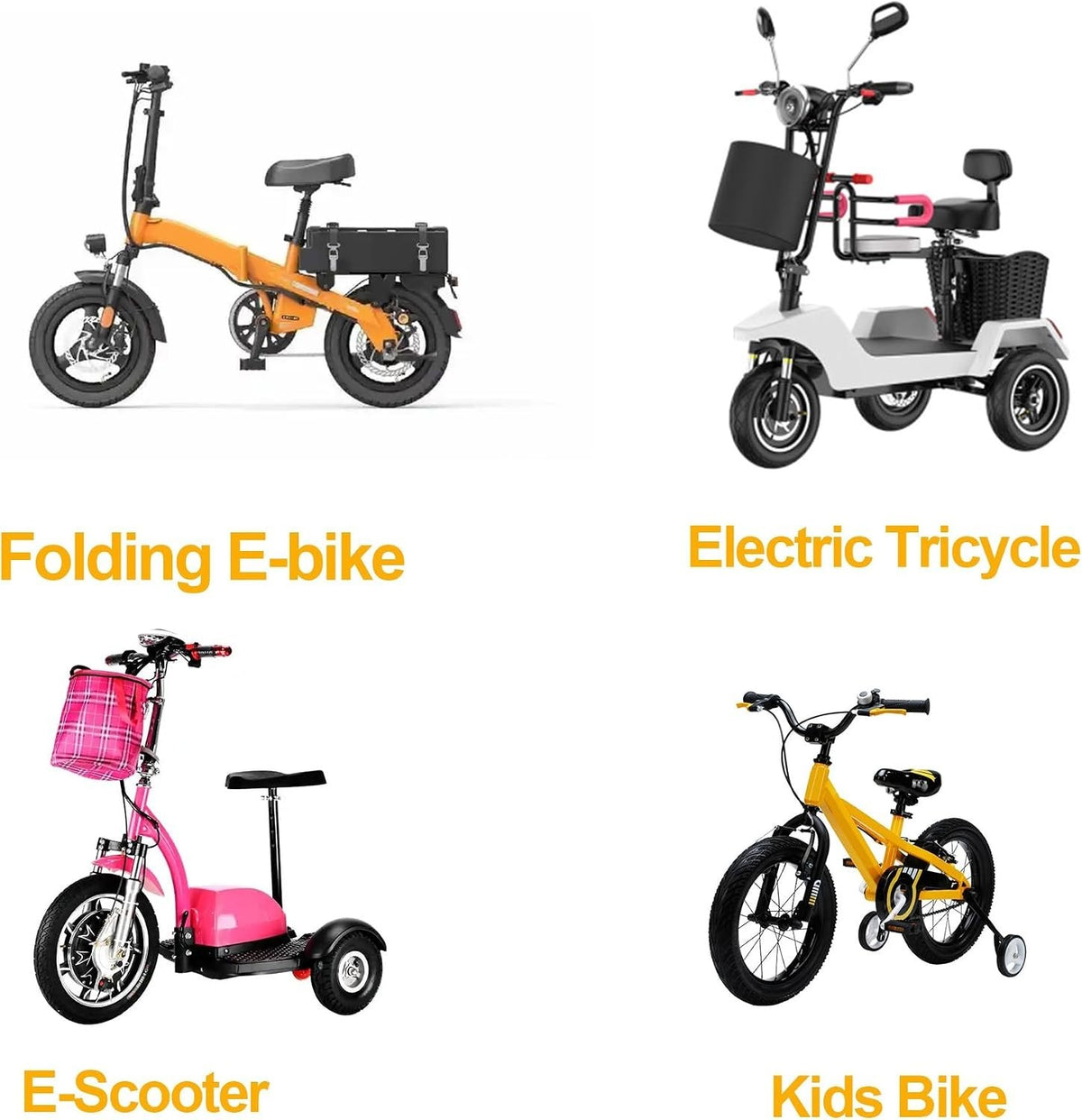 14-Inch Electric Bike & Scooter Tire and Tube Set with Angled Valve Stem