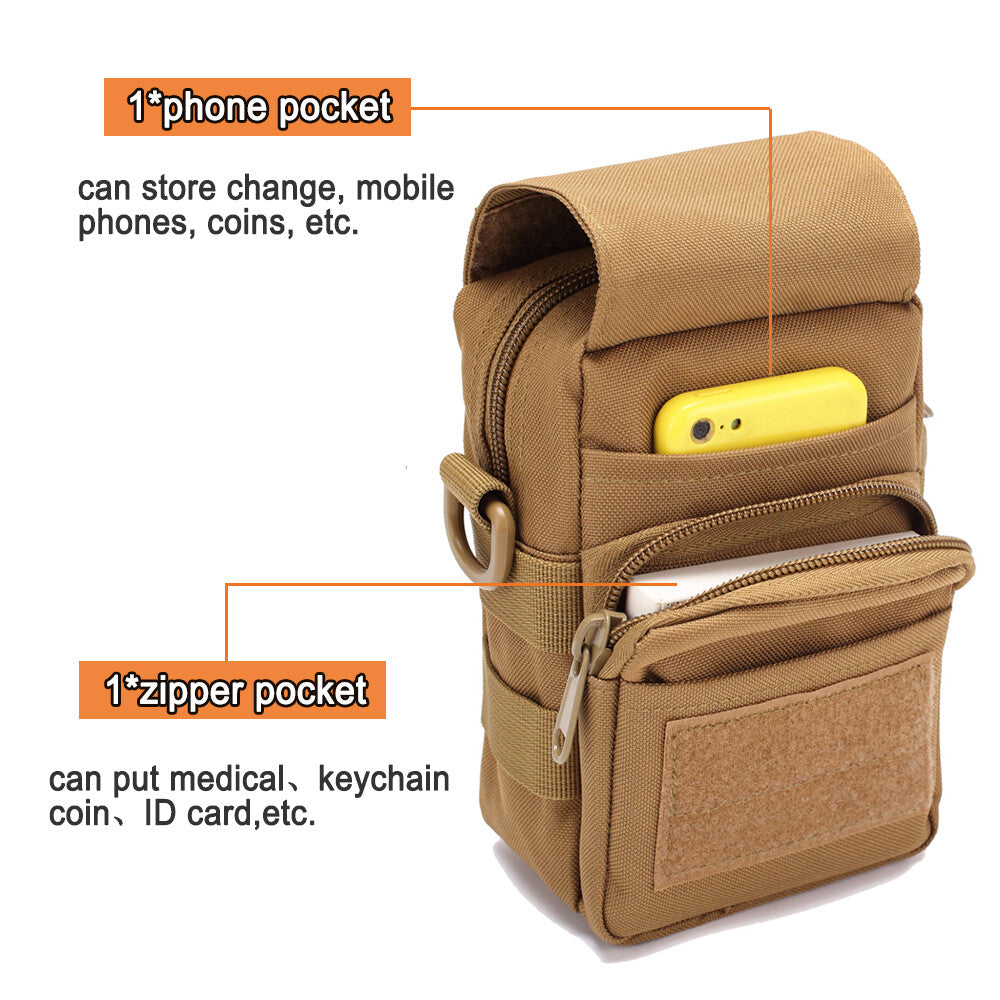 Tactical Molle Bag Outdoor EDC Waist Pouch Military Fanny Pack Phone Holder