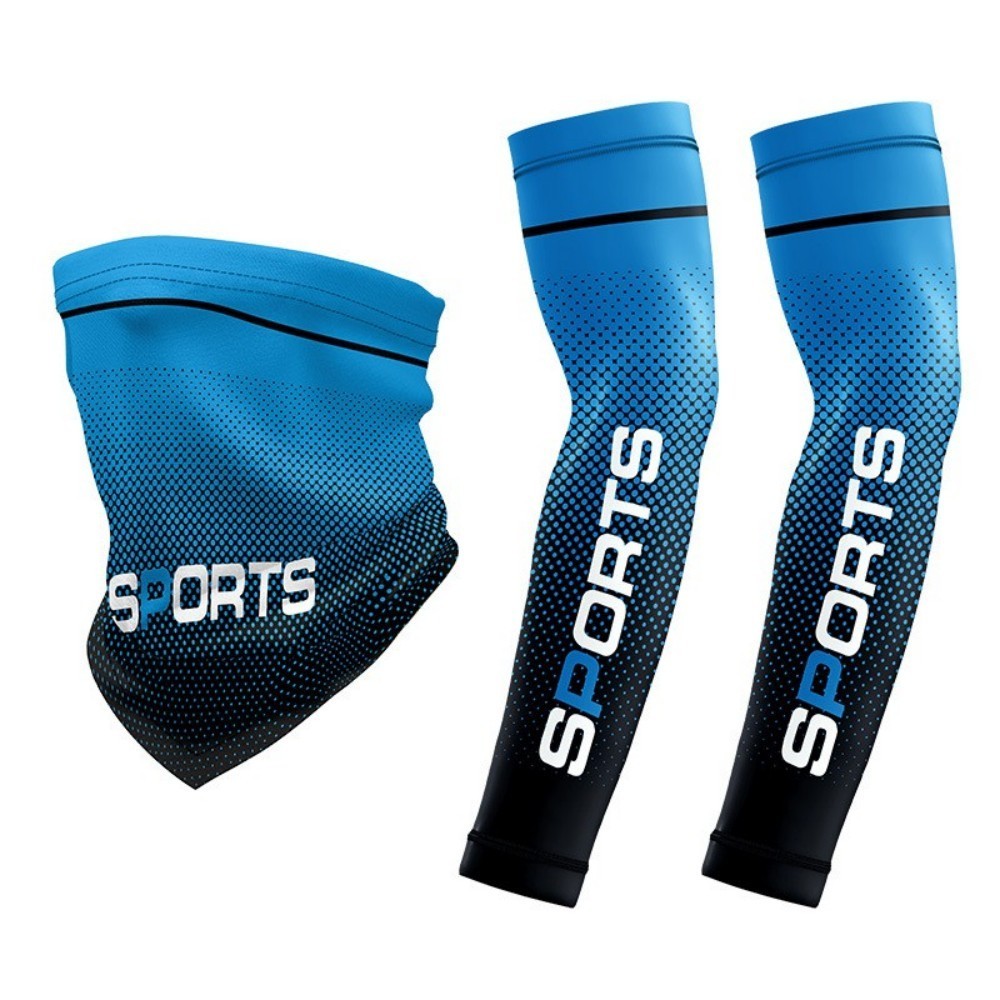 Breathable UV Sun Protection Cooling Arm Sleeves & Face Mask Set