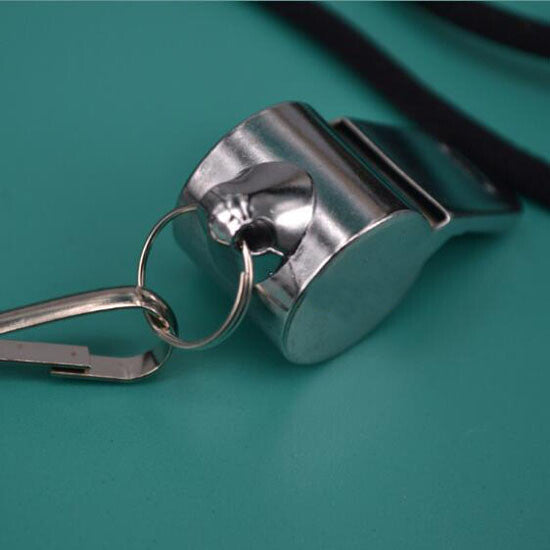 Metal Referee Whistle with Lanyard - Emergency Sports Signal