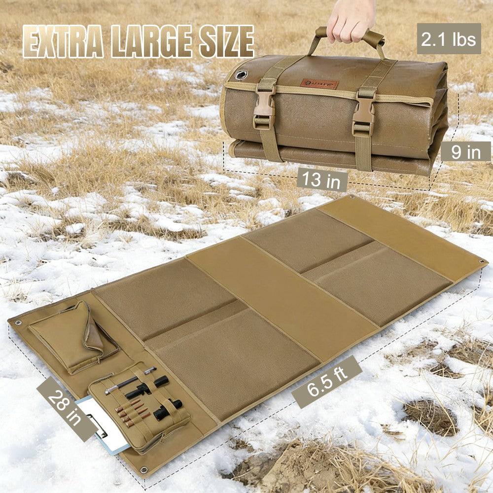 Heavy Duty Shooting Mat with Padded Roll for Range, Hunting & Military Use