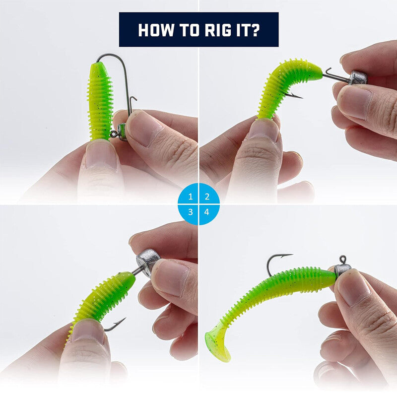 50 Pcs Mushroom Ned Rig Jig Heads for Bass Crappie Fishing - Multiple Sizes