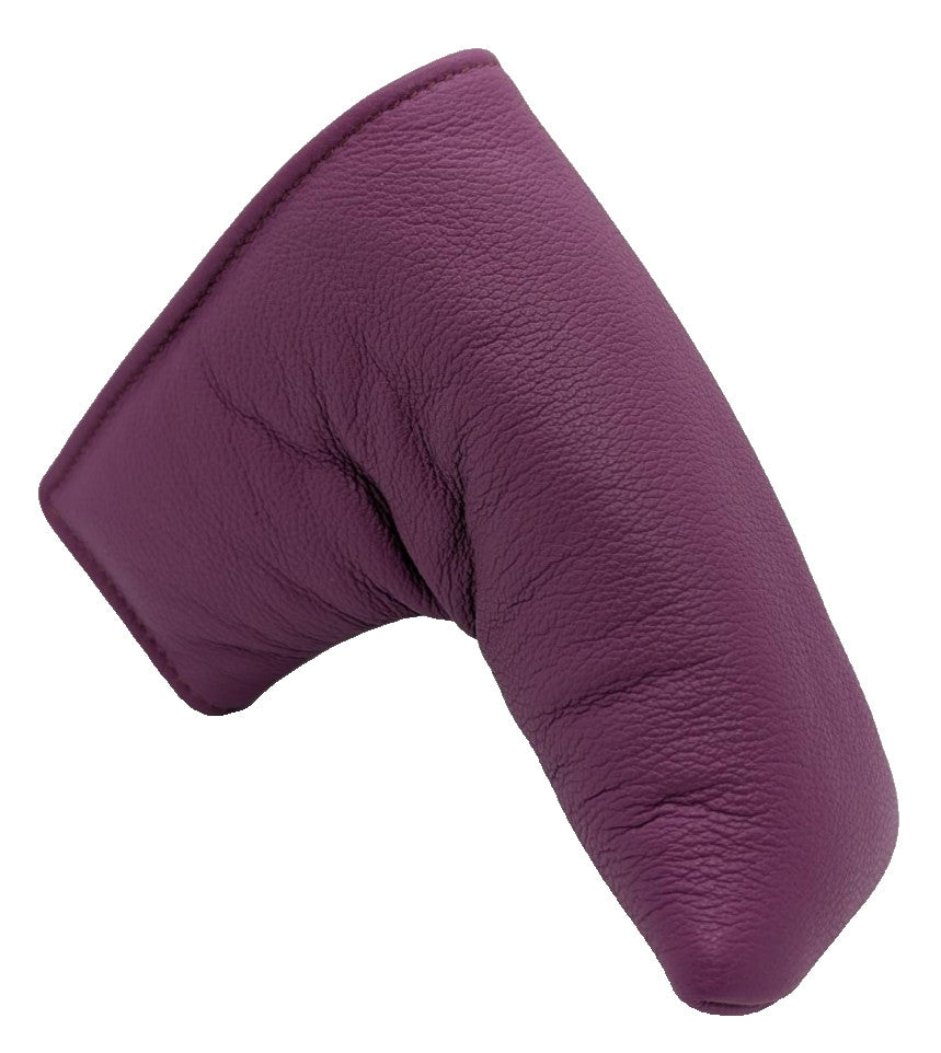 Magenta Leather Golf Blade Putter Headcover - Handcrafted USA