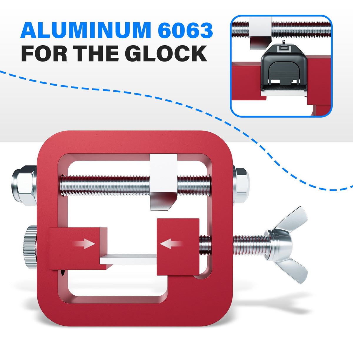 Universal CNC Machined Aluminum Handgun Sight Pusher Tool for Dovetail Adjustment