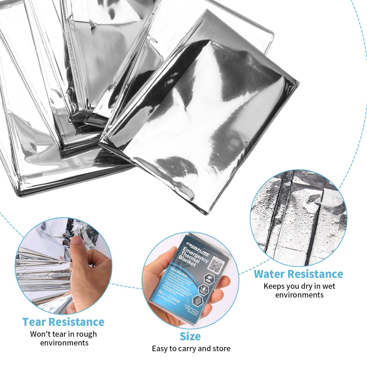 Emergency Mylar Blankets 8 Pack - Thermal Rescue Survival Gear XL 54 x 84