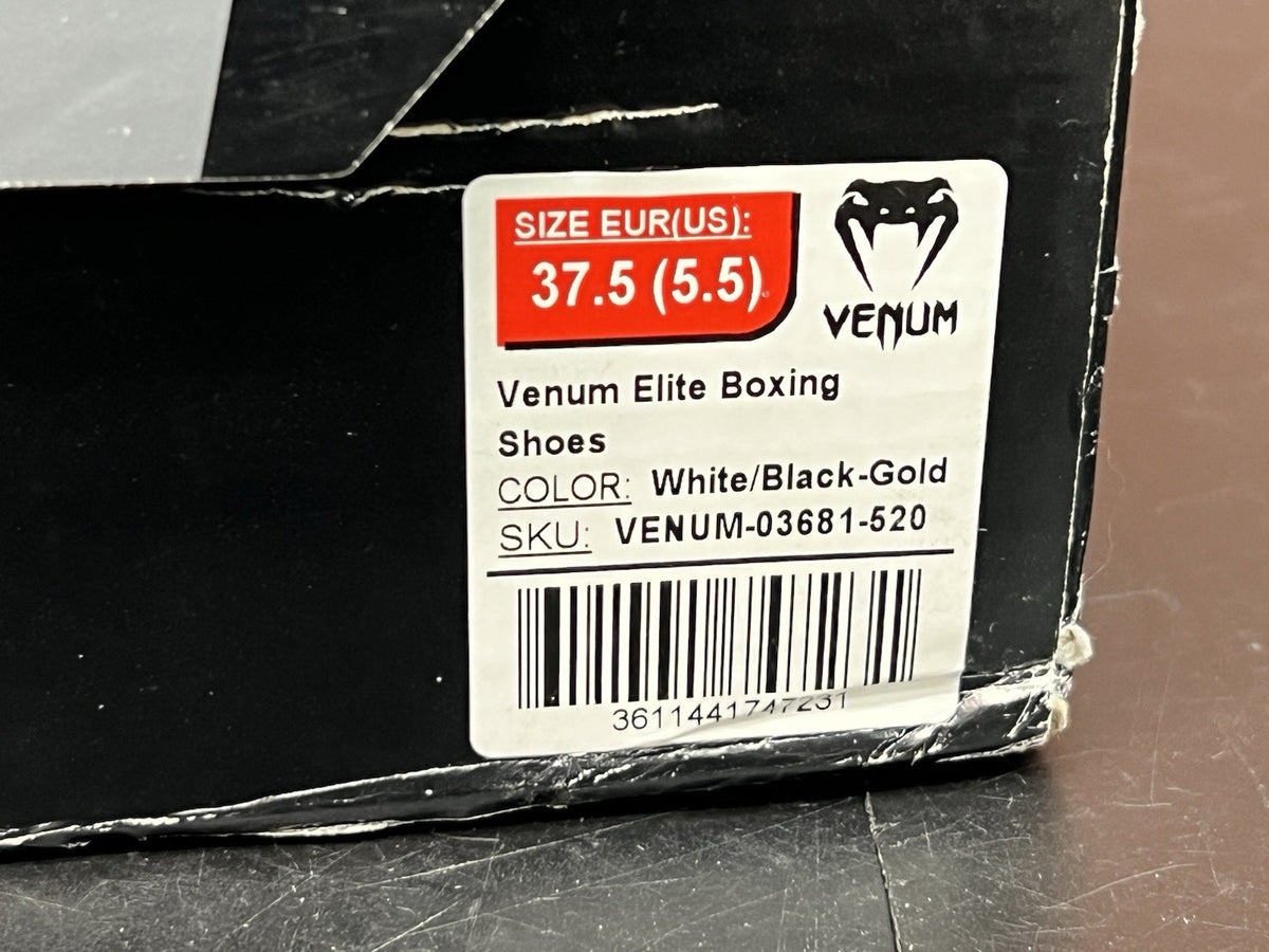 Lightweight Boxing Shoes for Men Women - White Black Gold Size 5.5 US