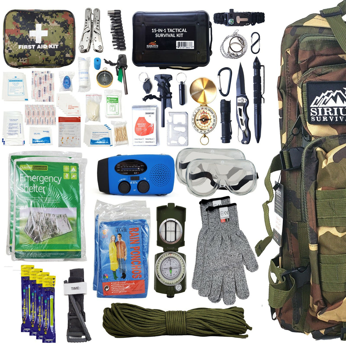 Pre-Packed Survival Backpack for Emergency Preparedness - Family Kit