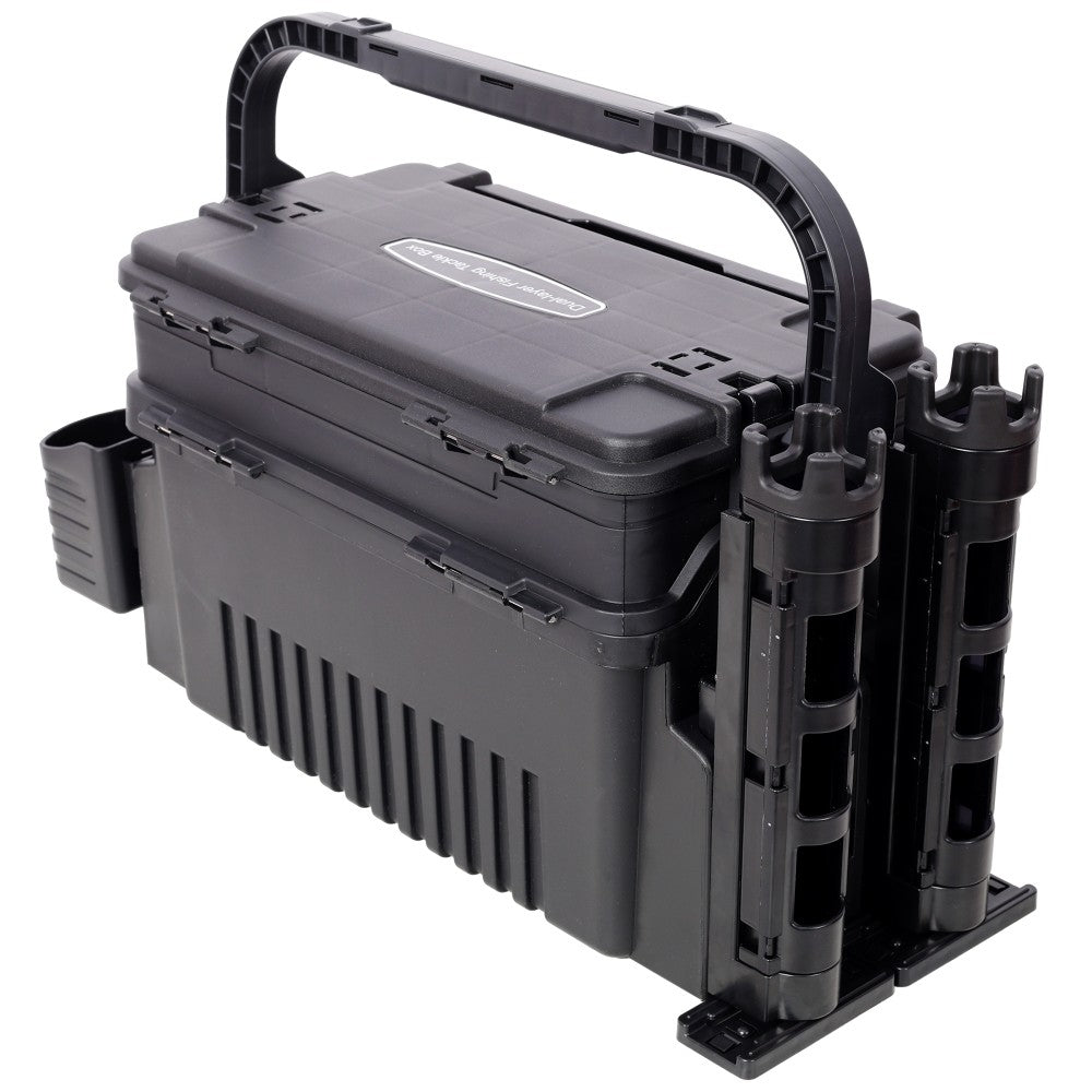 Dual Layer Fishing Tackle Box Organizer with Large Capacity & Portable Handle